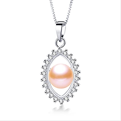 HXFFXHF Kronleuchter 100% natürlicher Süßwasseranhänger für Frauen Zirkon echtes Perlenketten 45 cm Schmucklicht von HXFFXHF