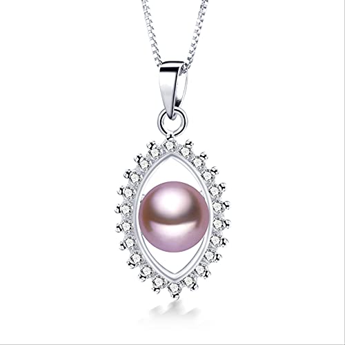 HXFFXHF Kronleuchter 100% natürlicher Süßwasseranhänger für Frauen Zirkon echtes Perlenketten 45 cm Schmucklicht von HXFFXHF