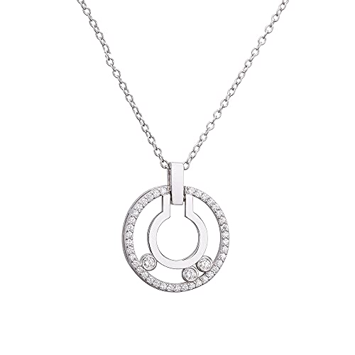 HXFFXHF Kronleuchter Bewegung Stein Halskette Frauen S925 Schmuck Zirkonkette für Weihnachtslicht von HXFFXHF