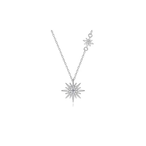 HXFFXHF Kronleuchter Moissanit Diamant Hexagramm Anhänger Halskette für Frauen 100% Sonnenblumenschmuck Geschenke Licht von HXFFXHF