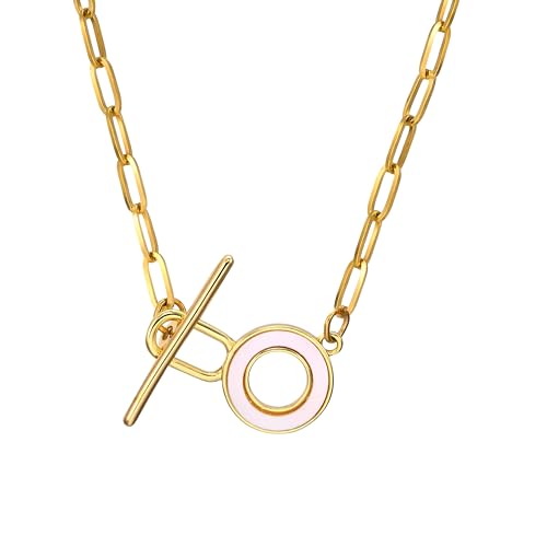 HXFFXHF Mädchen Schmuckzubehör Blume Kippkette für Frauen, Charms Blume Toggle Clasp Halshuhnschale Inlay Toggle Paperclip -Kette - Kreis, Herzanhänger Halskette Halskette HXFFXHF Mädchen Schmuckzubehör Blume Kippkette für Frauen, Charms Blume Toggle Clasp Halshuhnschale Inlay Toggle Paperclip -Kette - Kreis, Herzanhänger Halskette Halskette von HXFFXHF