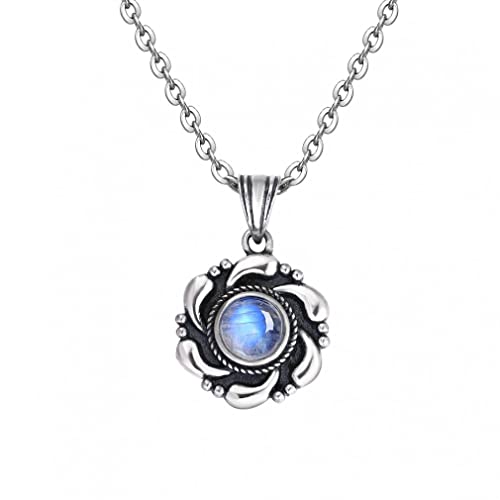 HXFFXHF Natural Mondstein 925 Schmuckanhänger Halsketten Kite Form für Frauen Männer Frau Anhänger von HXFFXHF