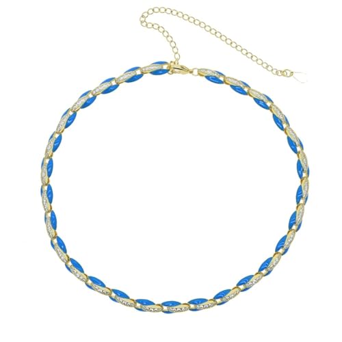 HXFFXHF Neon-Halskette für Damen und Herren, 7 bunte Süßigkeiten-Neon-Kaffee-Perlen-Gliederkette, Regenbogen-Choker-Halskette, Neon-Perlen, Neon-Schmuck, Neon-Halsketten für leuchtende Partys von HXFFXHF