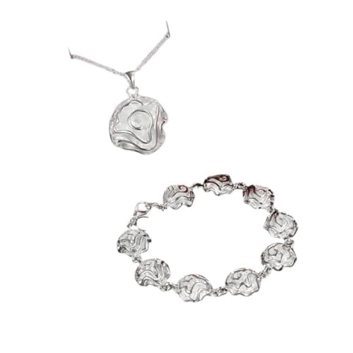 HXFFXHF Schmuck Pretty Rose Blume 925 Sterling Silber Schmuck Set Ohrring -Bolzen Armband Halskette für Frauen Fashion Party Charm Trendy Accessoires kreativ für Frauen und Männer Geschenk HXFFXHF Schmuck Pretty Rose Blume 925 Sterling Silber Schmuck Set Ohrring -Bolzen Armband Halskette für Frauen Fashion Party Charm Trendy Accessoires kreativ für Frauen und Männer Geschenk von HXFFXHF