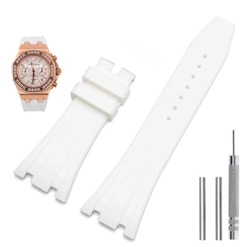 HXFFXHF Silikonuhr -Gurte 26mm 27mm Uhrenband für AP 15400 15202 15500 15703 26470so Royal Oak Offshore Herren Sportgummi -Gummi -Armband von HXFFXHF