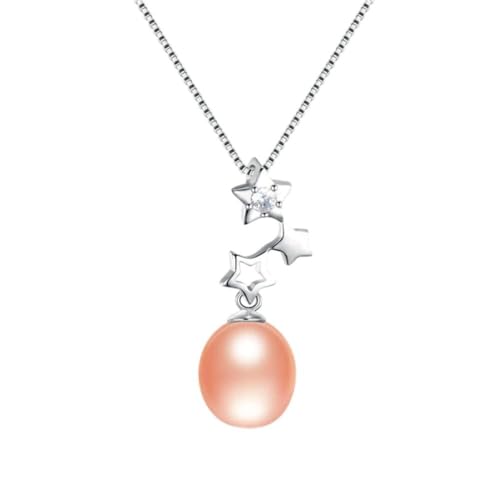 HXFFXHF Star Zirkon Anhänger feiner Schmuck für Frauen 100% echtes natürliches Süßwasser Oval Perlenkette in China hergestellt von HXFFXHF