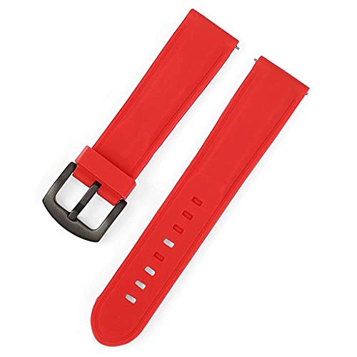 HXFFXHF Uhrenband 18mm 20 mm 22 mm 24mm Sport Watch Gurt Männer Frauen Repecement Band Gummi -Armband Edelstallknall (schwarz 2,20 mm) von HXFFXHF