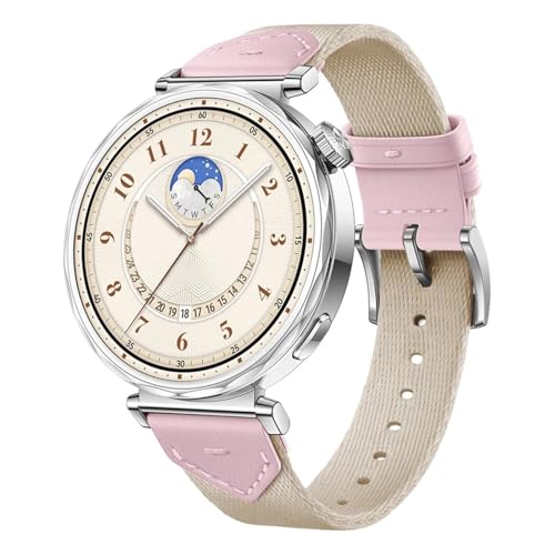 Nylon Leder Uhrengurt kompatibel mit Huawei Uhr GT5 GT4 41mm Smart Armband Ersatz Armband Watchbands von HXFFXHF