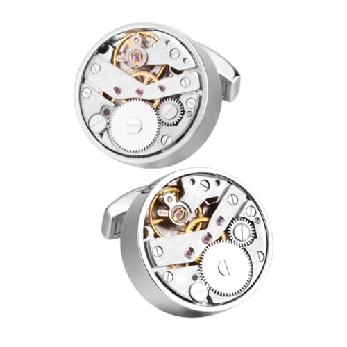 Punk -Bewegung Watch Manschettenknöpfe rotatable mechanische französische Hemd Manschettenknöpfe Ärmelnägel von HXFFXHF