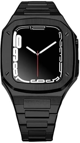 Robuste Edelstahl -Stoßfänger Watch Hülle ， kompatibel mit Apple Watch 8 7 45 mm 41 mm, Mod Kit Metal Cover Stahlwatch Ersatzband für Männer nachrüsten mit iwatch 44mm 6 5 4 3 Se nachrüsten von HXFFXHF