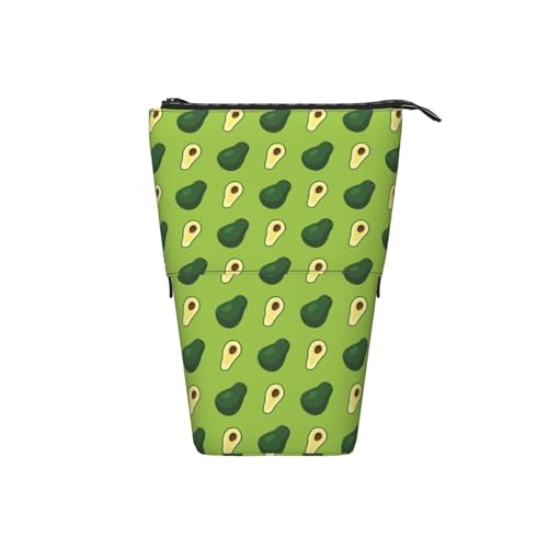 HXHAPGDC Niedliches Avocado-Muster Teleskop-Federmäppchen, Ständer-Bleistifthalter mit Reißverschluss, Make-up-Tasche, Bleistiftbeutel, Stifttasche von HXHAPGDC