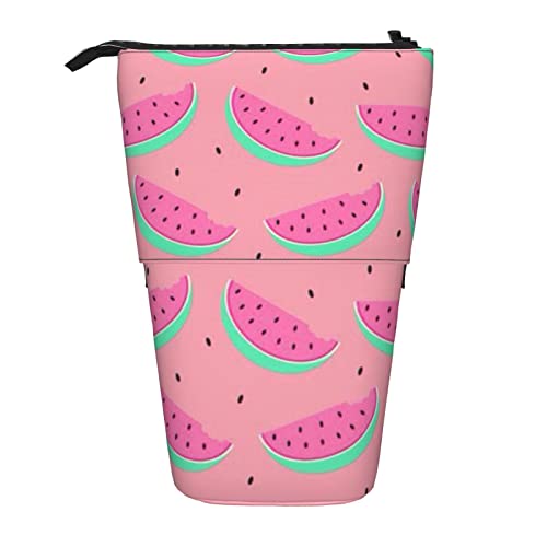 HXHAPGDC Wassermelone süßer Fruchtdruck Teleskop-Federmäppchen, Ständer-Bleistifthalter mit Reißverschluss, Make-up-Tasche, Bleistiftbeutel, Stifttasche von HXHAPGDC