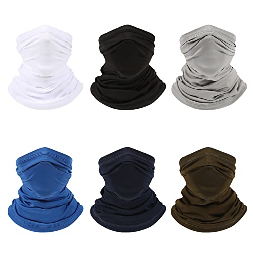 HXHWKEN 6 Stück Multifunktionstuch Schlauchschal Gesichtsmaske Bandana Sport Atmungsaktiv Halstuch Loop Schal für Herren Damen für Motorrad Wandern Radfahren Laufen von HXHWKEN
