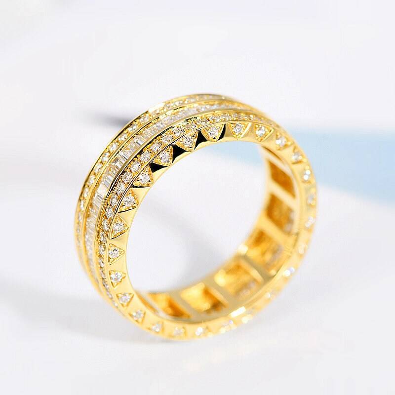 1.30Ctw Baguette Diamond Eternity Wedding Band in 18K Gold/Benutzerdefinierter Feinschmuck/Personalisierung Design/Geschenk Für Frauen Und Mädchen von HXJewelry