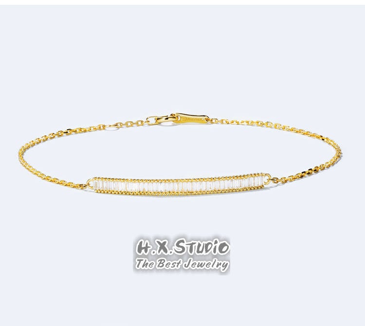 Diamant Bar Armband in Massivem 18K Gold/Custom Fine Jewelry/Personalisierung Design/Geschenk Für Frauen Und Mädchen von HXJewelry