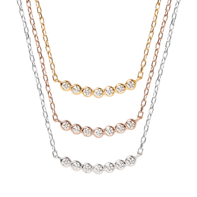 Diamant Geschwungene Bar Anhänger Halskette in Massivem 18K Gold/Custom Fine Jewelry/Personalisierung Design/Geschenk Für Frauen Und Mädchen von HXJewelry