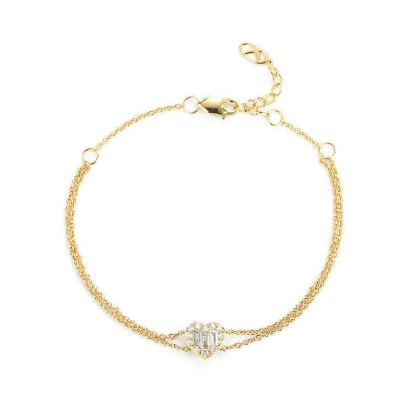 Diamant Herz Armband in Massivem 18K Gold/Liebe Oder Fußkettchen/Custom Fine Jewelry/Personalisierung Design/Geschenk Für Frauen Und Mädchen von HXJewelry