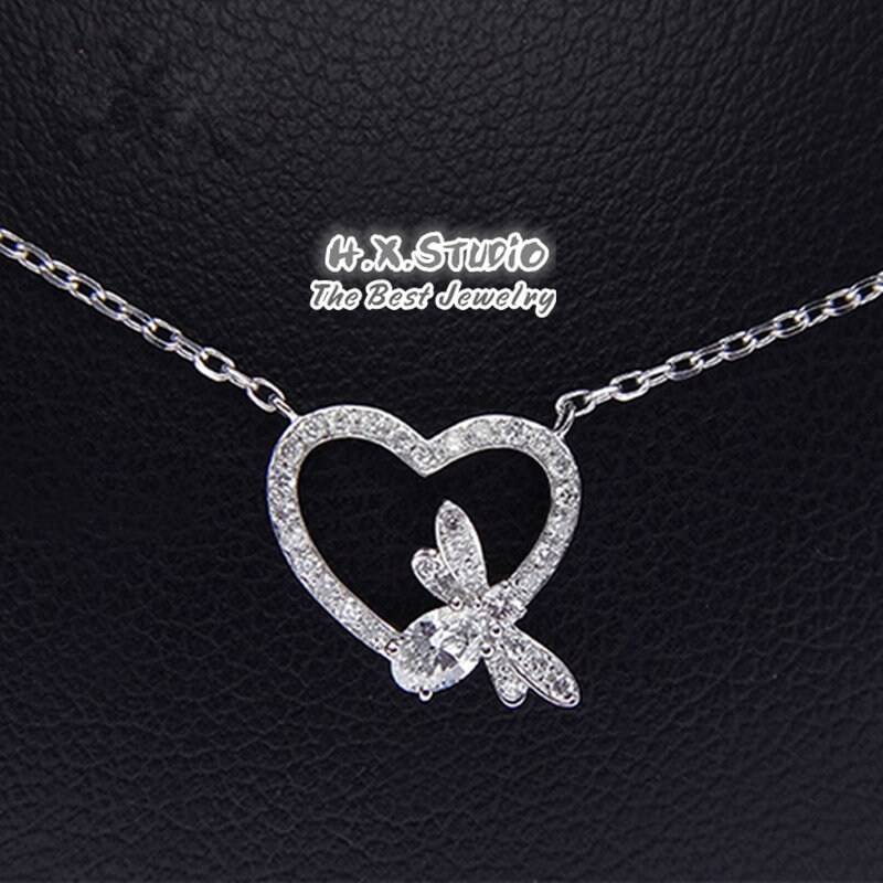 Diamant Herz Biene Anhänger Halskette in Massivem 18K Gold/Custom Fine Jewelry/Personalisierung Design/Geschenk Für Frauen Und Mädchen von HXJewelry