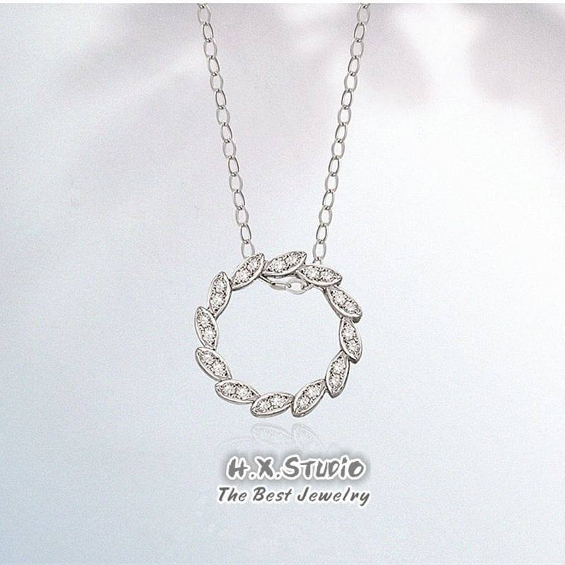 Diamant Lorbeer Kranz Anhänger Halskette in Massivem 18K Gold/Custom Jewelry/Personalisierung Design/Geschenk Für Frauen Und Mädchen von HXJewelry