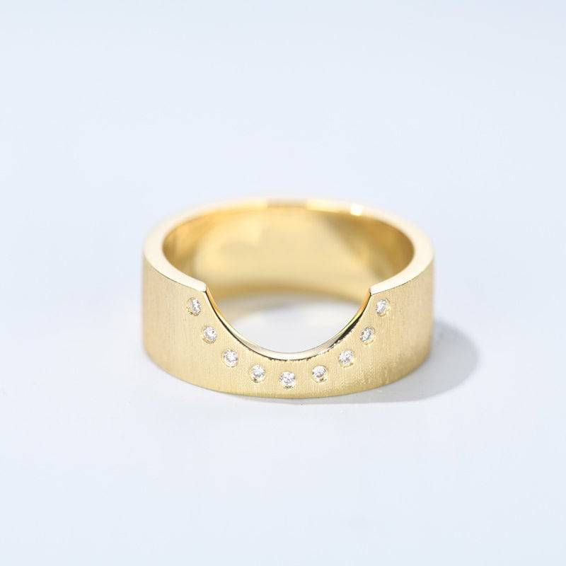 Diamant Ringschutz in Massivem 18K Gold/Nesting Ehering/Ring Enhancer/Individueller Schmuck/Personalisierung Design/Geschenk Für Frauen Und Mädchen von HXJewelry