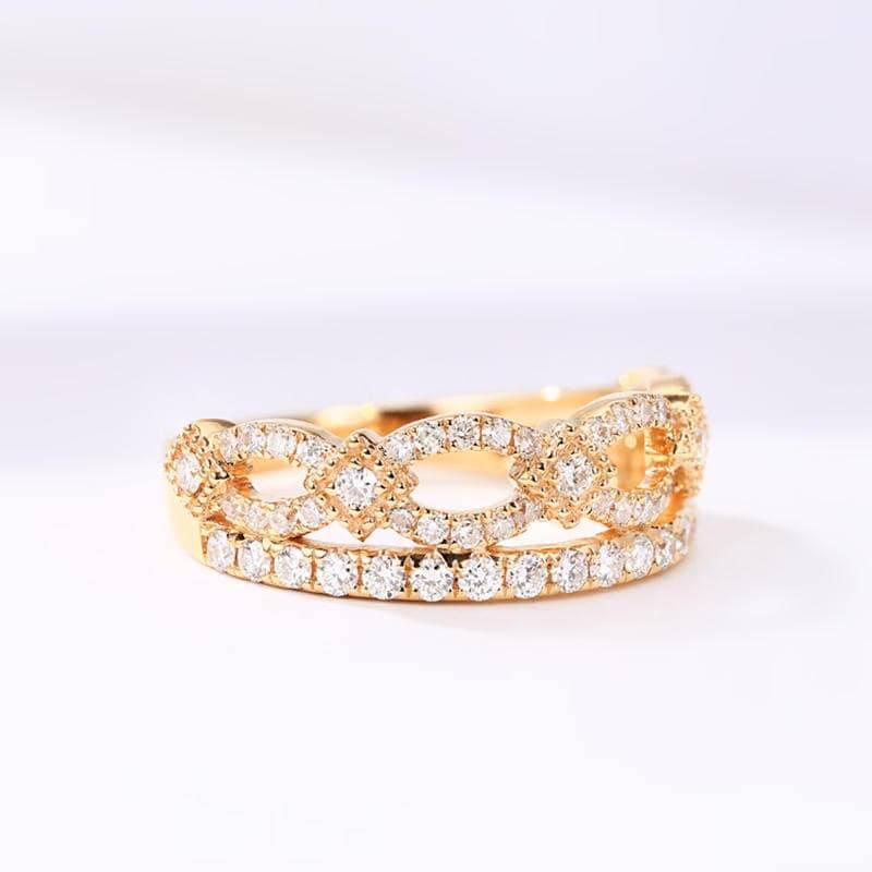 Diamant Tiara Band in Massivem 18K Gold/Krone Ehering/stapelring/Individuelles Feines Schmuck/Personalisierung Design/Geschenk Für Frauen Und Mädchen von HXJewelry