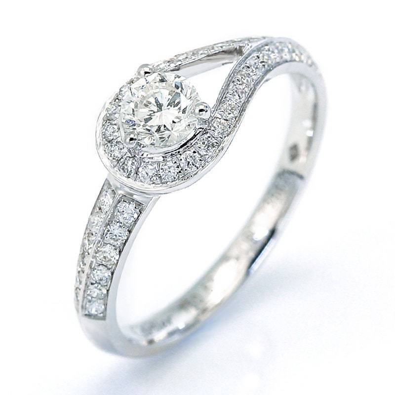 Gia Diamant Love Knot Verlobungsring in Massivem 18K Gold/Braut Trauring/Personalisierter Schmuck/Geschenk Für Frauen Und Mädchen von HXJewelry