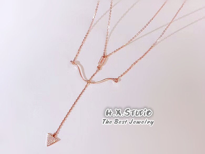 Hx Schmuck | Diamant Amor's Arrow Doppellagige Halskette in Massivem 18K Gold/Bogen Und Pfeil Layering Halskette/Custom Fine Jewelry Hx Schmuck | Diamant Amor's Arrow Doppellagige Halskette in Massivem 18K Gold/Bogen Und Pfeil Layering Halskette/Custom Fine Jewelry von HXJewelry