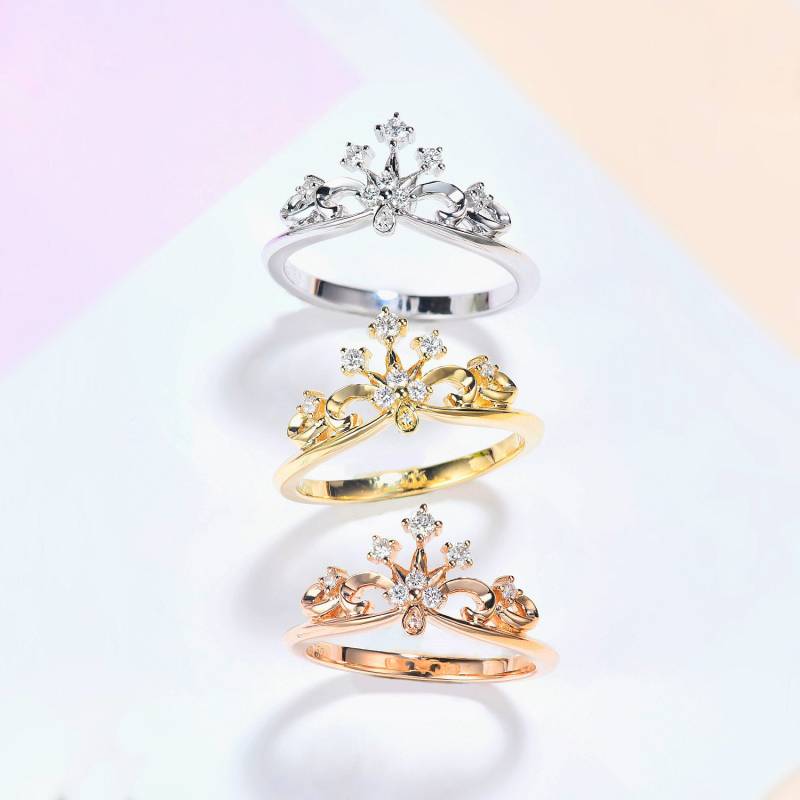 Hx Schmuck | Diamant Tiara Band in Massivem 18K Gold/Diamant Krone Ehering/stapelring/Custom Feiner Schmuck/Geschenk Für Frauen Und Mädchen von HXJewelry