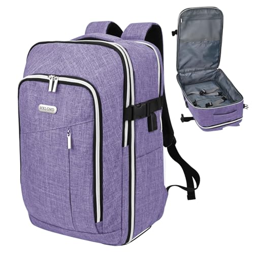 HXLGMD Reiserucksack für Herren und Damen, Handgepäck-Rucksack, fluggenehmigt, 43,2 cm (17 Zoll), Laptop-Rucksack,, Violett von HXLGMD
