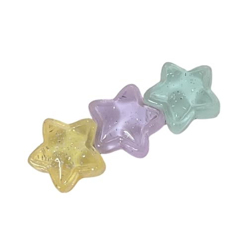 1 x Cartoon-Haarspange mit glitzernden Sternen, Dreifach-Harz-Haarnadeln für Mädchen und Frauen, süßes Design, Haar-Accessoire-Clip für Mädchen von HXNH