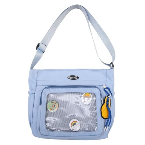 Auffällige Ita-Tasche für Damen, japanische niedliche Anstecknadel-Display-Tasche, große Kapazität, Handtasche, Umhängetasche, Handtasche, himmelblau, One Size Auffällige Ita-Tasche für Damen, japanische niedliche Anstecknadel-Display-Tasche, große Kapazität, Handtasche, Umhängetasche, Handtasche, himmelblau, One Size von HXNH