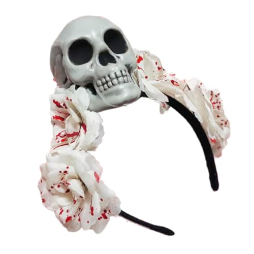Blutige Hexe Kostüm Haarreifen Dunkelblut Schädel Haarstyling für Live Show Stirnband für Karneval von HXNH