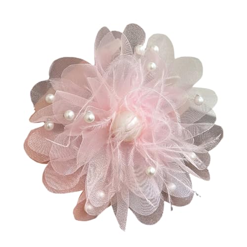 Elegante, leichte Stoffbrosche mit Feder- und Perlendetails, für Hochzeit, Party, Brosche für verschiedene Anlässe von HXNH