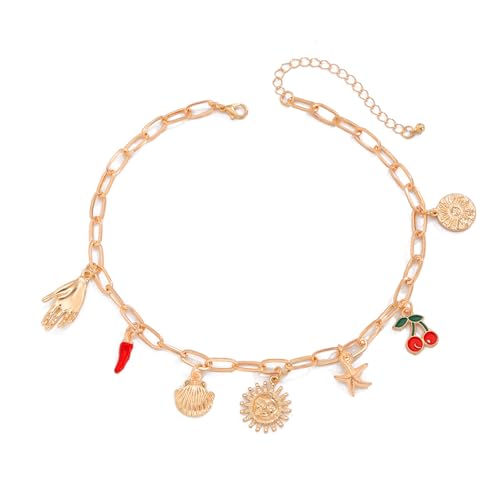 HXNH Elegante goldene Muschel-Halskette für Damen, modisch, mit Kreuz-Anhänger, Strand-inspirierter Anhänger, lässiges Fischschwanz-Design, Einheitsgröße, Wie beschrieben, Wie beschrieben HXNH Elegante goldene Muschel-Halskette für Damen, modisch, mit Kreuz-Anhänger, Strand-inspirierter Anhänger, lässiges Fischschwanz-Design, Einheitsgröße, Wie beschrieben, Wie beschrieben von HXNH