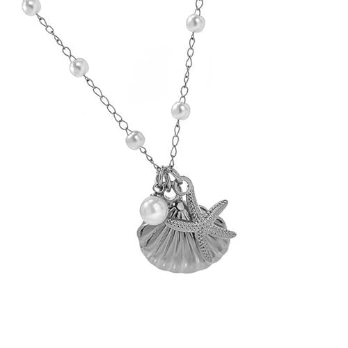 HXNH Praktischer Seestern-Muschelschmuck, einzigartige Statement-Halskette, Tropfen-Ohrringe, Anhänger für modische Frauen, alltäglicher Freizeitschmuck, necklace, Wie beschrieben, Wie beschrieben von HXNH