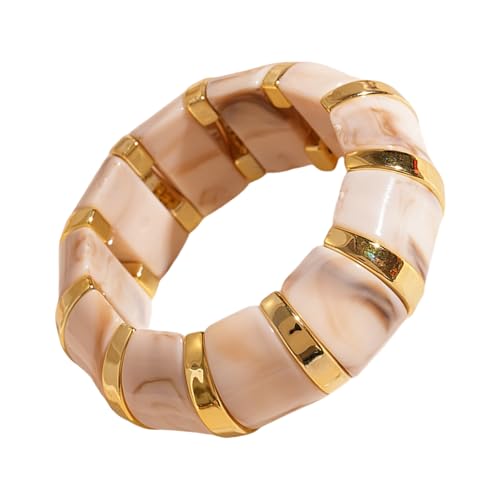 HXNH Stretch-Armreif im Vintage-Stil, Acryl, elastische Manschette, leichter Temperament-Schmuck für Damen und Herren, Unisex, verstellbar, dehnbar HXNH Stretch-Armreif im Vintage-Stil, Acryl, elastische Manschette, leichter Temperament-Schmuck für Damen und Herren, Unisex, verstellbar, dehnbar von HXNH