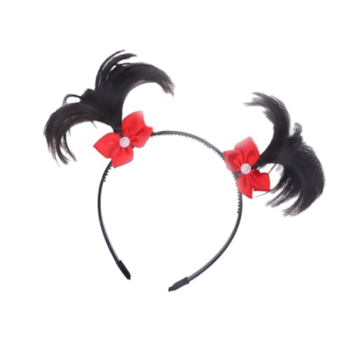 Modisches geflochtenes Kinderhaarteil mit Schleifen, pflegeleicht, Kunsthaarperücke, Accessoire für den täglichen Gebrauch und Partys von HXNH