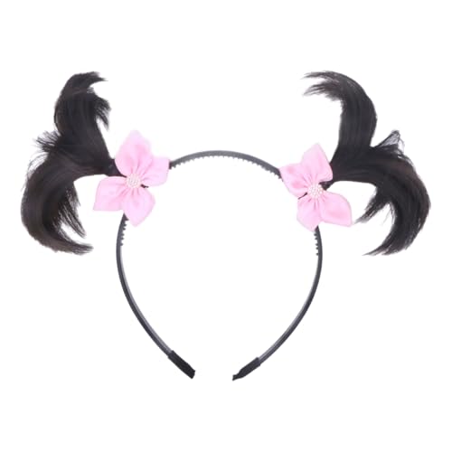 Modisches geflochtenes Kinderhaarteil mit Schleifen, pflegeleicht, Kunsthaarperücke, Accessoire für den täglichen Gebrauch und Partys von HXNH