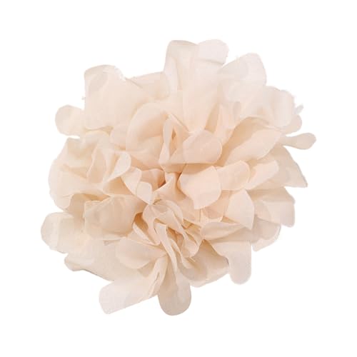 Retro-Brosche mit Kamelien-Blumenform, handgefertigt, Stoff, Brosche, elegantes Ornament für Frauen, trendige Blumenbrosche, 1, Chiffon-Stoff von HXNH
