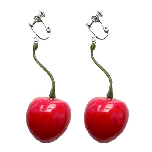 Rote Ohrringe, süße Mädchen-Herz-Ohrringe, einfach und schön, Herbst und Winter, keine Ohrlöcher, Ohrclips Rote Ohrringe, süße Mädchen-Herz-Ohrringe, einfach und schön, Herbst und Winter, keine Ohrlöcher, Ohrclips von HXNH