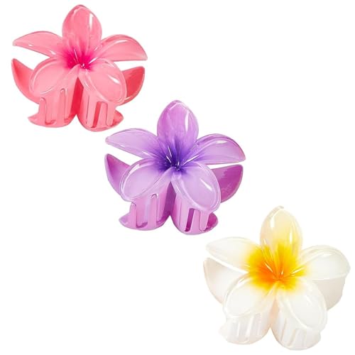 Blumen-Haarspangen für Damen, hawaiianisches Plumeria-Haar-Accessoire, rutschfeste Haarspangen für Mädchen, große Haarklammern für dickes und dünnes Haar, tropische Strand-Haarspangen für Damen und Blumen-Haarspangen für Damen, hawaiianisches Plumeria-Haar-Accessoire, rutschfeste Haarspangen für Mädchen, große Haarklammern für dickes und dünnes Haar, tropische Strand-Haarspangen für Damen und von HXOGD