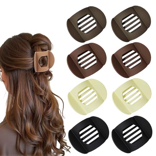 Flache Haarspangen für Damen, flache Haarklammern für Damen, sicherer, starker Halt, Haarspangen für dickes Haar, Kunststoffkurve, rutschfest, neutral, 8 Stück Flache Haarspangen für Damen, flache Haarklammern für Damen, sicherer, starker Halt, Haarspangen für dickes Haar, Kunststoffkurve, rutschfest, neutral, 8 Stück von HXOGD