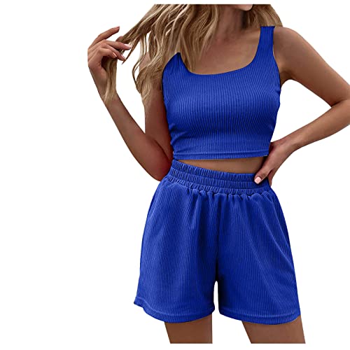 HXRYPG Amazon Warehouse Deal Zweiteiler Damen Sommer Outfits Workout Hosenanzug Crop Tank Top und Shorts Loungewear Set 2 Teiler Baumwolle Kleidung Y2K Sport Anzug Freizeitanzug Blau M HXRYPG Amazon Warehouse Deal Zweiteiler Damen Sommer Outfits Workout Hosenanzug Crop Tank Top und Shorts Loungewear Set 2 Teiler Baumwolle Kleidung Y2K Sport Anzug Freizeitanzug Blau M von HXRYPG