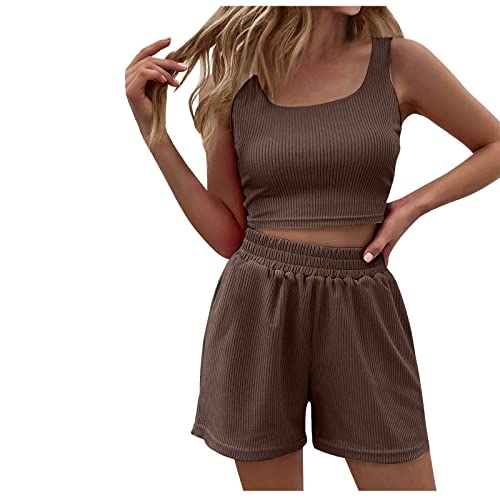 HXRYPG Amazon Warehouse Deal Zweiteiler Damen Sommer Outfits Workout Hosenanzug Crop Tank Top und Shorts Loungewear Set 2 Teiler Baumwolle Kleidung Y2K Sport Anzug Freizeitanzug Kaffee M HXRYPG Amazon Warehouse Deal Zweiteiler Damen Sommer Outfits Workout Hosenanzug Crop Tank Top und Shorts Loungewear Set 2 Teiler Baumwolle Kleidung Y2K Sport Anzug Freizeitanzug Kaffee M von HXRYPG