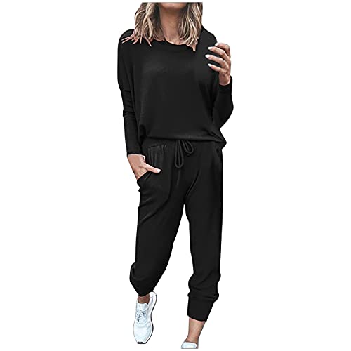 HXRYPG Prime - Day Angebot 2025 Trainingsanzug Damen Jogginganzug Sweatshirt und Lange Hose Sport Set Zweiteiler Hausanzug Baumwolle Kleidung Mode Freizeitanzug Jogginghose Yoga Outfit Schwarz 5XL HXRYPG Prime - Day Angebot 2025 Trainingsanzug Damen Jogginganzug Sweatshirt und Lange Hose Sport Set Zweiteiler Hausanzug Baumwolle Kleidung Mode Freizeitanzug Jogginghose Yoga Outfit Schwarz 5XL von HXRYPG
