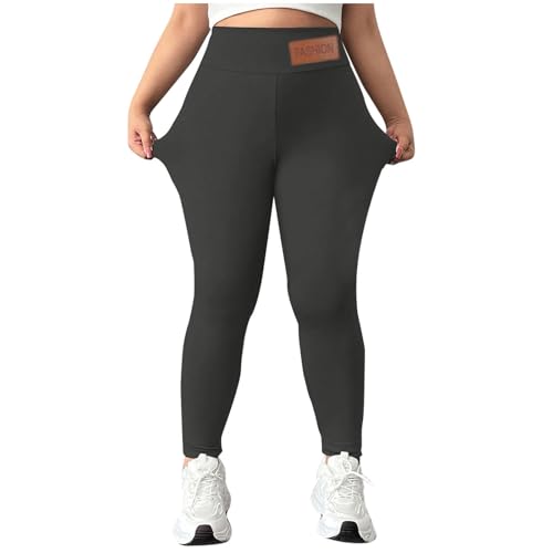 HXRYPG Thermo Leggings Damen Gefüttert Thermohose Fleece Thermoleggins Winter Strumpfhose Blickdicht Winterleggins Verdickte Sport Leggings Winterhose Lang Fleecehose Laufhose outlet 04 Dunkelgrau XXL von HXRYPG