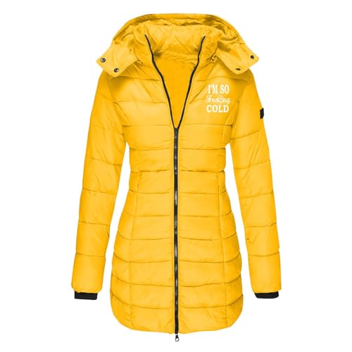 HXRYPG Wintermantel Damen Lang Steppjacke Leicht Daunenjacke Mantel Winter Winterjacke Elegant Puffer Jacke Steppmantel Winterparka Dicker Daunenmantel Damenjacke Kapuzenjacke Warm deal 02 Gelb XXL HXRYPG Wintermantel Damen Lang Steppjacke Leicht Daunenjacke Mantel Winter Winterjacke Elegant Puffer Jacke Steppmantel Winterparka Dicker Daunenmantel Damenjacke Kapuzenjacke Warm deal 02 Gelb XXL von HXRYPG