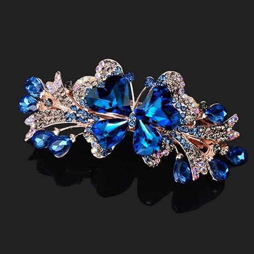 Bunte Kristall Schmetterling Frühling Haarnadel Zirkon Legierung Top Clip Horizontal Clip Elegante Damen Mode Haar Schmuck (Color : MHM-01-155-05) von HXSCOO