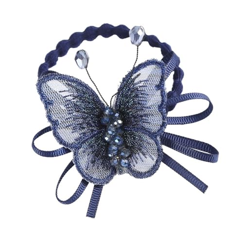 Haarschmuck Frauen Rose Blume Perle Strass Haarbänder elastische Haar Seil Ring Scrunchies (Color : CB0086-B) von HXSCOO