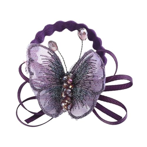 Elegante Mode Haar Zubehör Frauen Rose Blume Perle Strass Haarbänder Elastische Haar Seil Ring Scrunchies (Color : CB0086-C) von HXSCOO